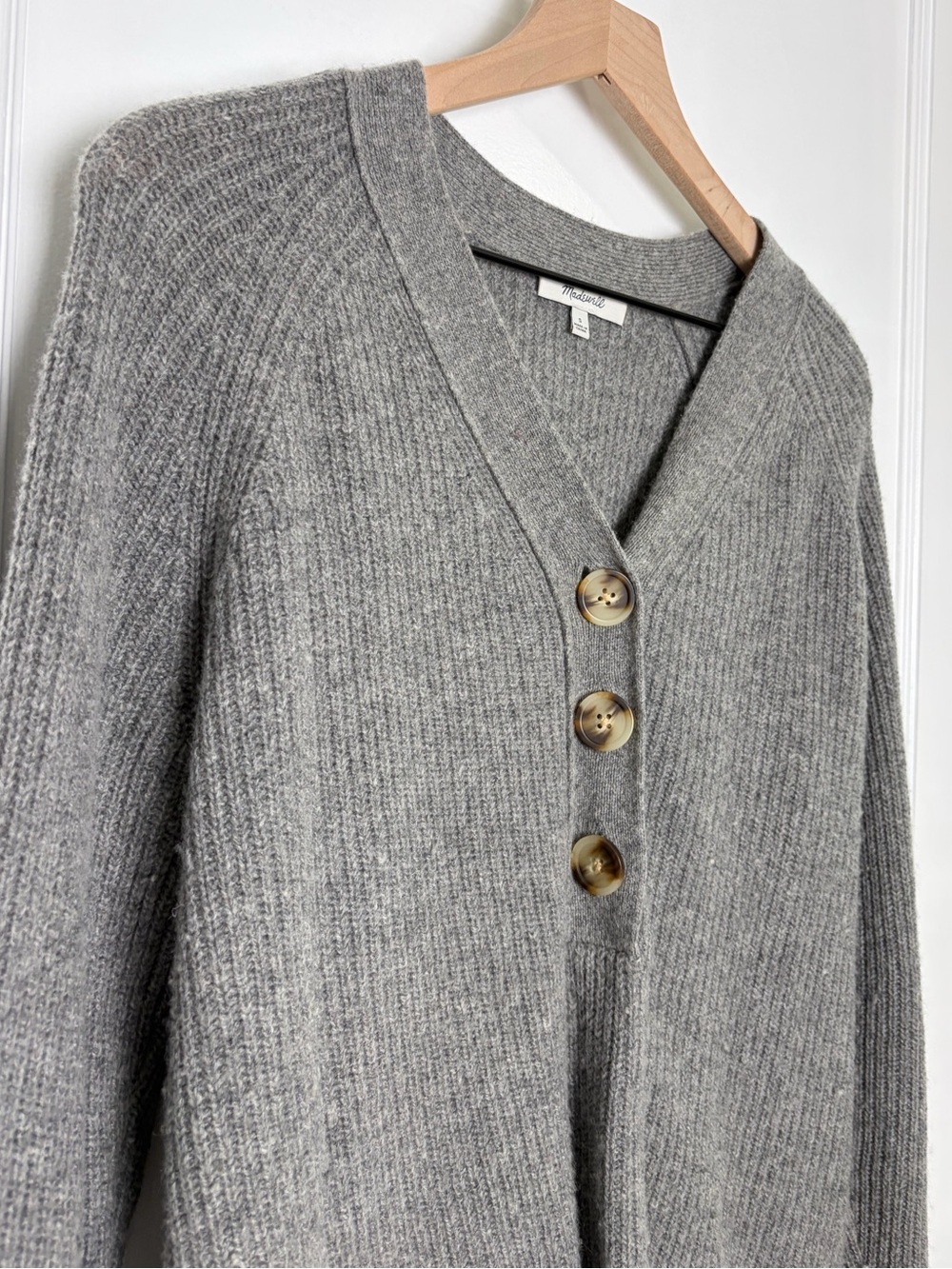 Madewell Ribbed Lyle Henley Sweater Merino Wool small - Picture 8 of 16
